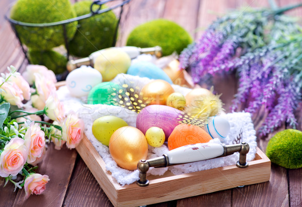 Easter Eggs kolor tabeli Wielkanoc niebo kwiat Zdjęcia stock © tycoon