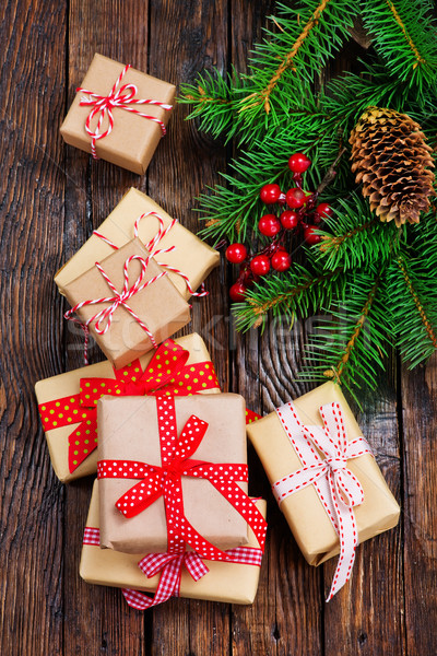 Regalos cajas presente color Navidad Foto stock © tycoon