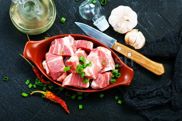 Surowy mięsa przyprawy sól morska krzyż Zdjęcia stock © tycoon