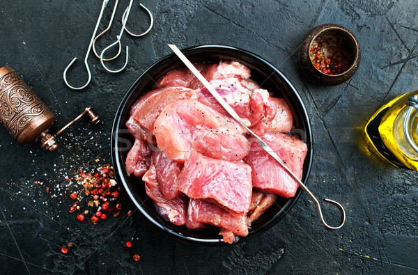 Fleisch kebab Gewürz Essen Gemüse Stock foto © tycoon