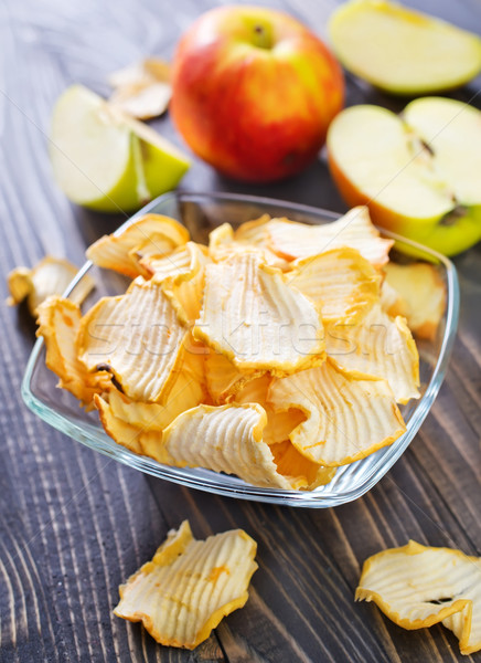 [[stock_photo]]: Séché · pomme · alimentaire · bleu · groupe · bord