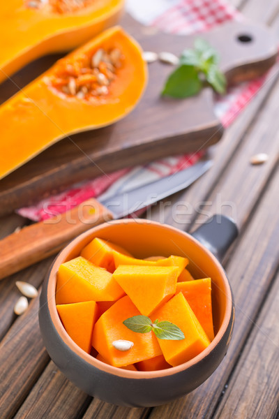 Pompoen hout natuur achtergrond keuken oranje Stockfoto © tycoon