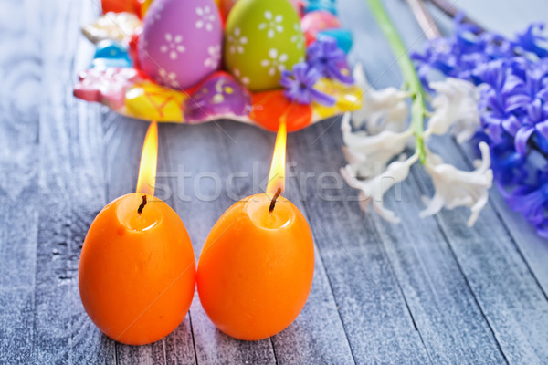easter eggs and candle Stock photo © tycoon