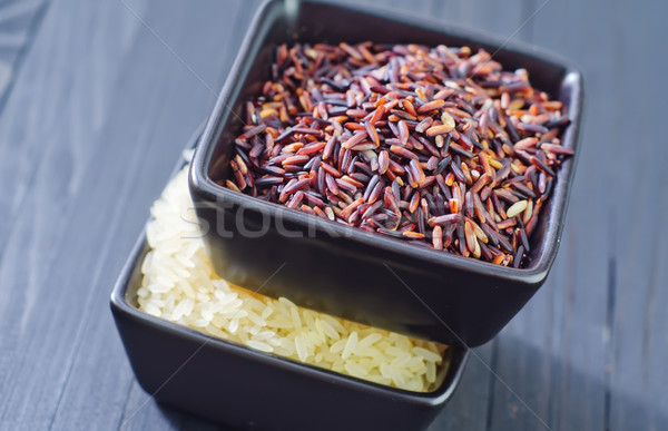 Foto stock: Crudo · arroz · madera · chino · indio · semillas