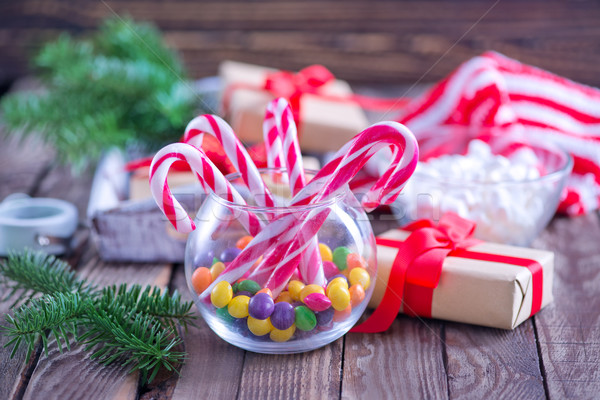 Crăciun bomboane decorare tabel copac petrecere Imagine de stoc © tycoon