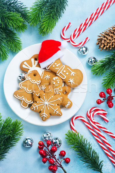 Crăciun cookie-uri tabel copac fundal frumuseţe Imagine de stoc © tycoon