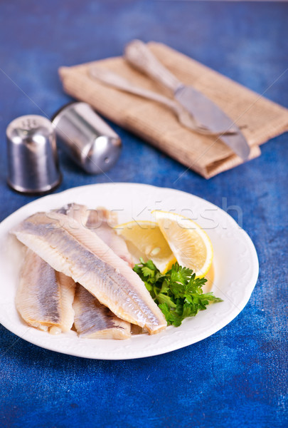 Nyers hal filé só fűszer étel Stock fotó © tycoon