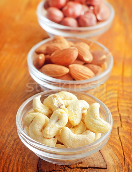 cashew, almond and hazelnuts Stock photo © tycoon