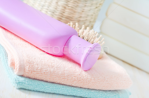 Kleur handdoeken shampoo lichaam gezondheid schoonheid Stockfoto © tycoon