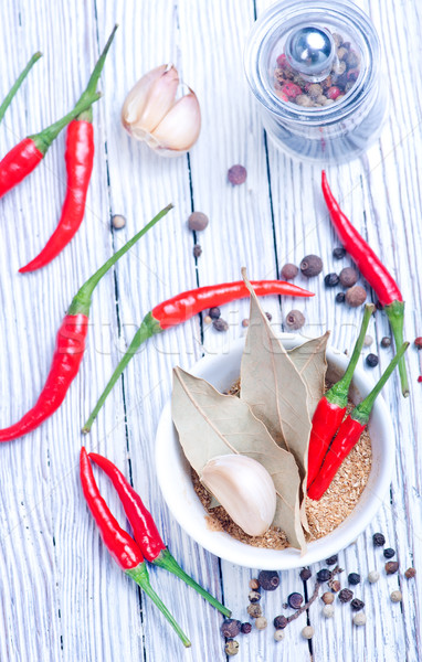 Aroma Spice Rood hot chili zout Stockfoto © tycoon