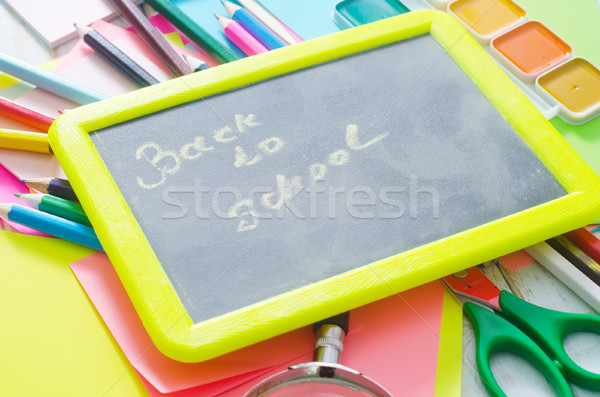 Fournitures scolaires école couleur modèle note écrire [[stock_photo]] © tycoon