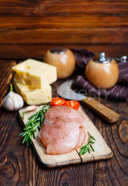 鶏の胸肉 ボード 表 背景 キッチン 乳がん ストックフォト © tycoon