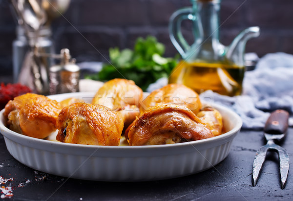 Huhn Beine gebacken Gewürz Gemüse Öl Stock foto © tycoon