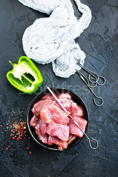 Fleisch kebab Gewürz Essen Gemüse Stock foto © tycoon