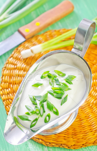 Crema agria cebolla alimentos leche blanco crema Foto stock © tycoon