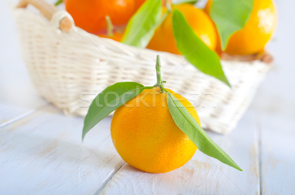 Mandarin feuille santé fond orange table [[stock_photo]] © tycoon