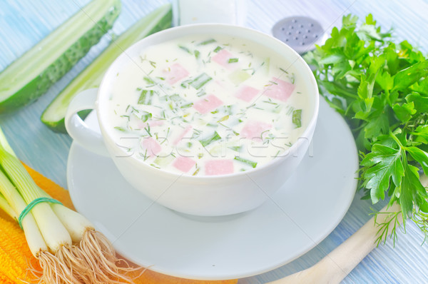 Frio sopa comida folha verão verde Foto stock © tycoon