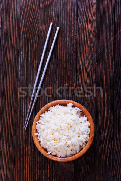 Gekocht Reis Schüssel Tabelle asian Korn Stock foto © tycoon