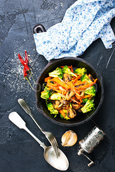 жареный грибы овощей продовольствие ресторан Сток-фото © tycoon