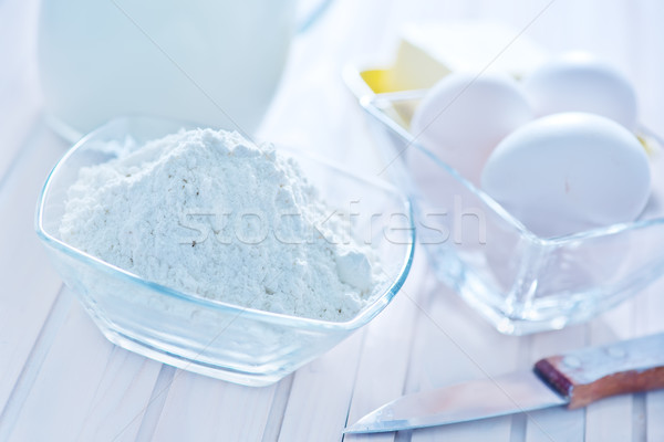 Ингредиенты белый таблице древесины торт пить Сток-фото © tycoon
