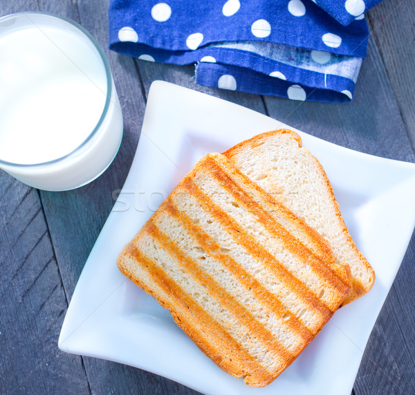 牛奶 食品 表 麵包 玉米 三明治 商業照片 © tycoon