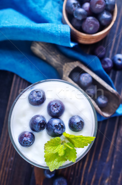Iogurte comida vidro tabela prato Foto stock © tycoon