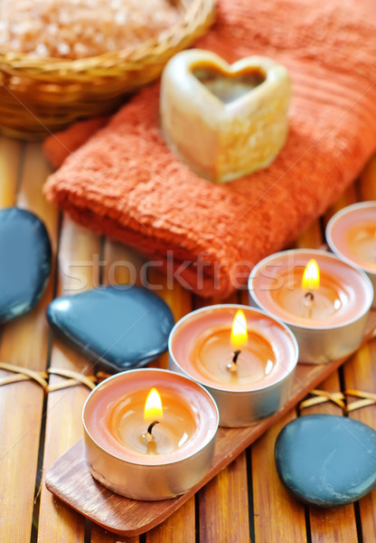 [[stock_photo]]: Sel · de · mer · savon · serviette · fleur · corps · beauté