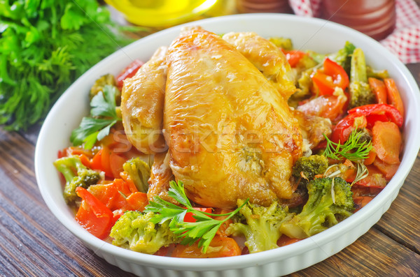 Frango frango assado cal refeição prato temperos Foto stock © tycoon