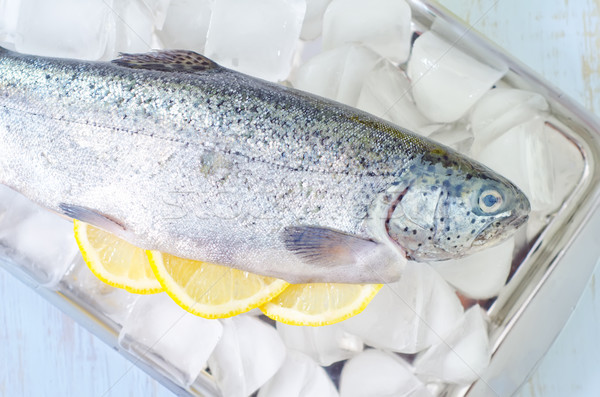 Nyers hal étel jég piac citrom Stock fotó © tycoon