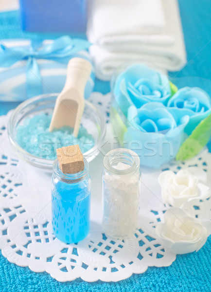 Sól morska oleju morza kwiaty zdrowia niebieski Zdjęcia stock © tycoon