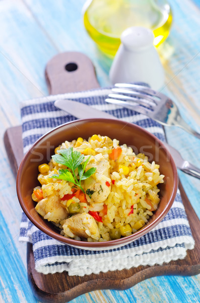 rice with meat and vegetables Stock photo © tycoon