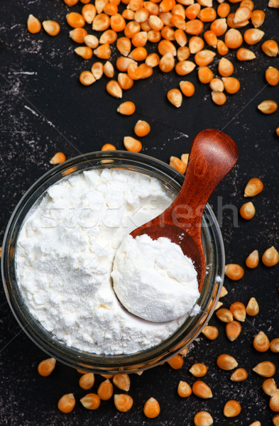 Kukurydza skrobia puchar tabeli żywności charakter Zdjęcia stock © tycoon
