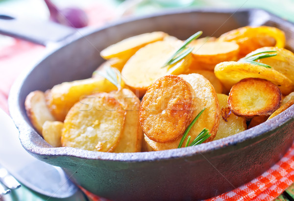 Sült krumpli ebéd edény hagyma evőeszköz Stock fotó © tycoon