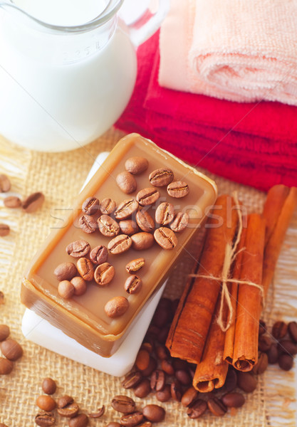 coffee soap, soap for spa, coffee and milk Stock photo © tycoon