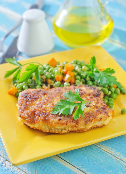 chicken breast and green peas Stock photo © tycoon