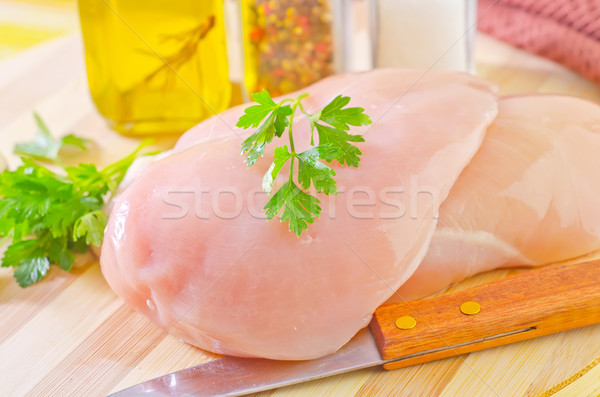 Pollo filetto sfondo cucina carne coltello Foto d'archivio © tycoon