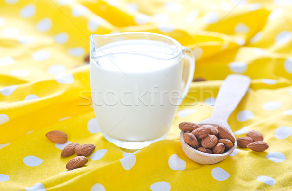 Verse melk glas tabel achtergrond drinken Stockfoto © tycoon
