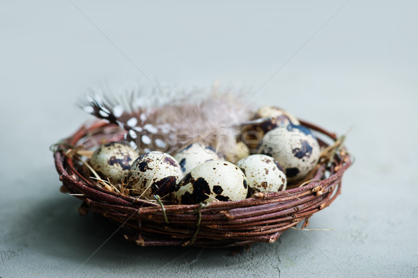 Stok fotoğraf: Yumurta · yuva · tablo · Paskalya · arka · plan · kuşlar