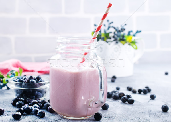 Myrtille smoothie fraîches baies yogourt verre [[stock_photo]] © tycoon