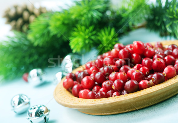 Canneberges table en bois fraîches arbre alimentaire [[stock_photo]] © tycoon