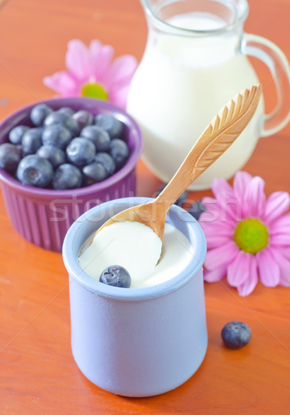 yogurt with blueberry Stock photo © tycoon