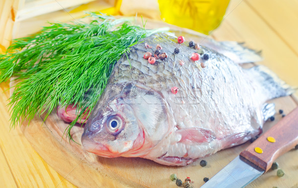 新鮮 鯉魚 食品 酒 廚房 海洋 商業照片 © tycoon