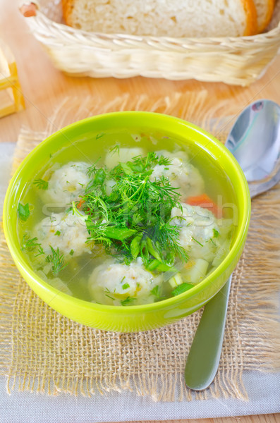 świeże zupa zdrowia piłka tablicy mięsa Zdjęcia stock © tycoon