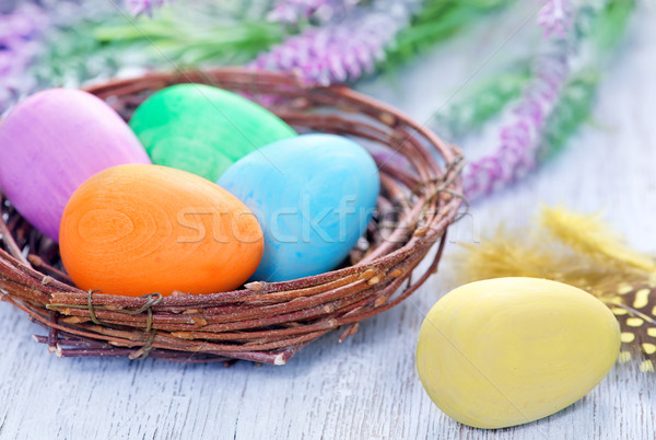 Decorativo pintado huevos de Pascua color huevos Pascua Foto stock © tycoon