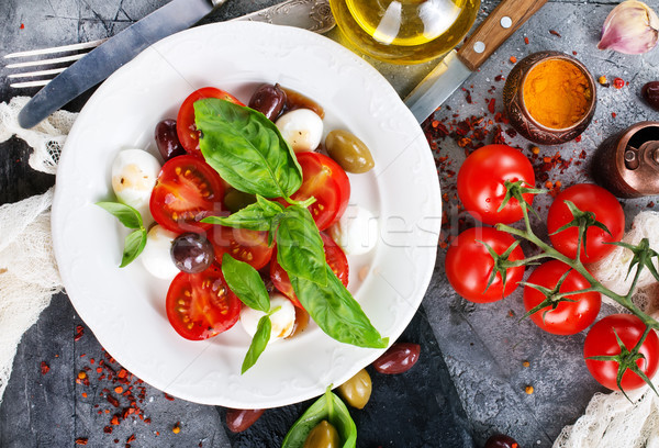 Caprese caprese salade plaat tabel voedsel hout Stockfoto © tycoon