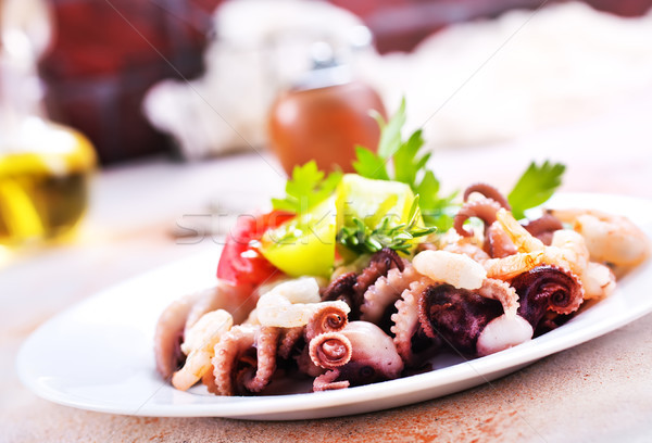 Salade fruits de mer plaque stock photo vin [[stock_photo]] © tycoon