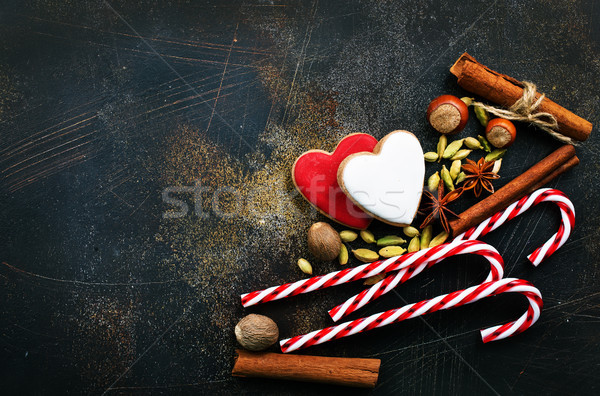 Crăciun cookie alimente vin inimă iarnă Imagine de stoc © tycoon