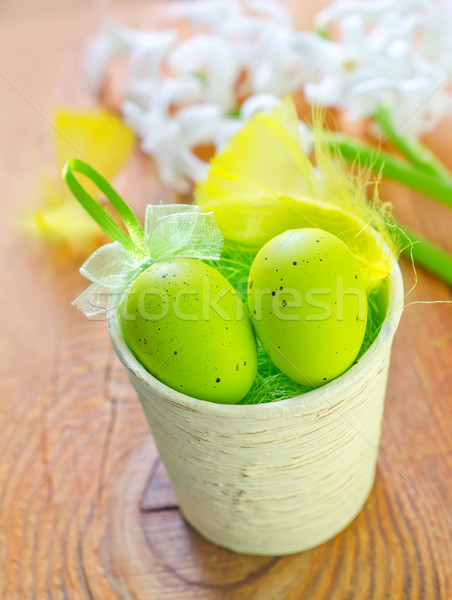 Easter eggs primavera alimentare erba felice design Foto d'archivio © tycoon