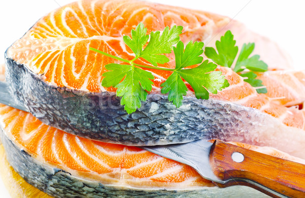 Foto stock: Vermelho · salmão · comida · peixe · laranja · sushi
