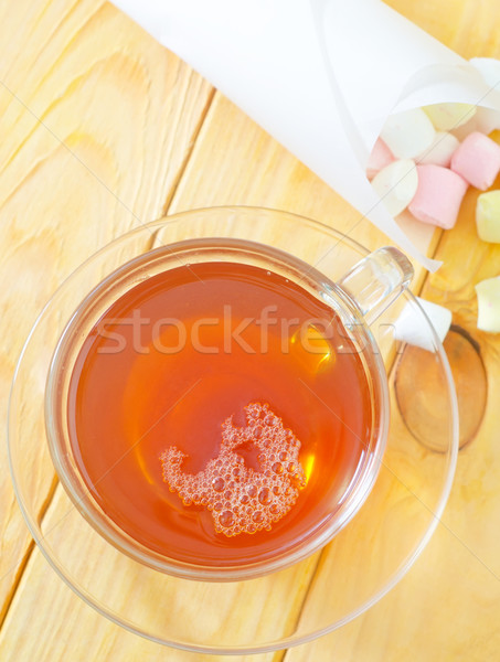 Stok fotoğraf: Taze · çay · su · turuncu · tablo · içmek